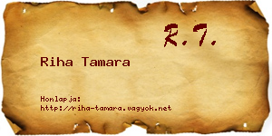 Riha Tamara névjegykártya
